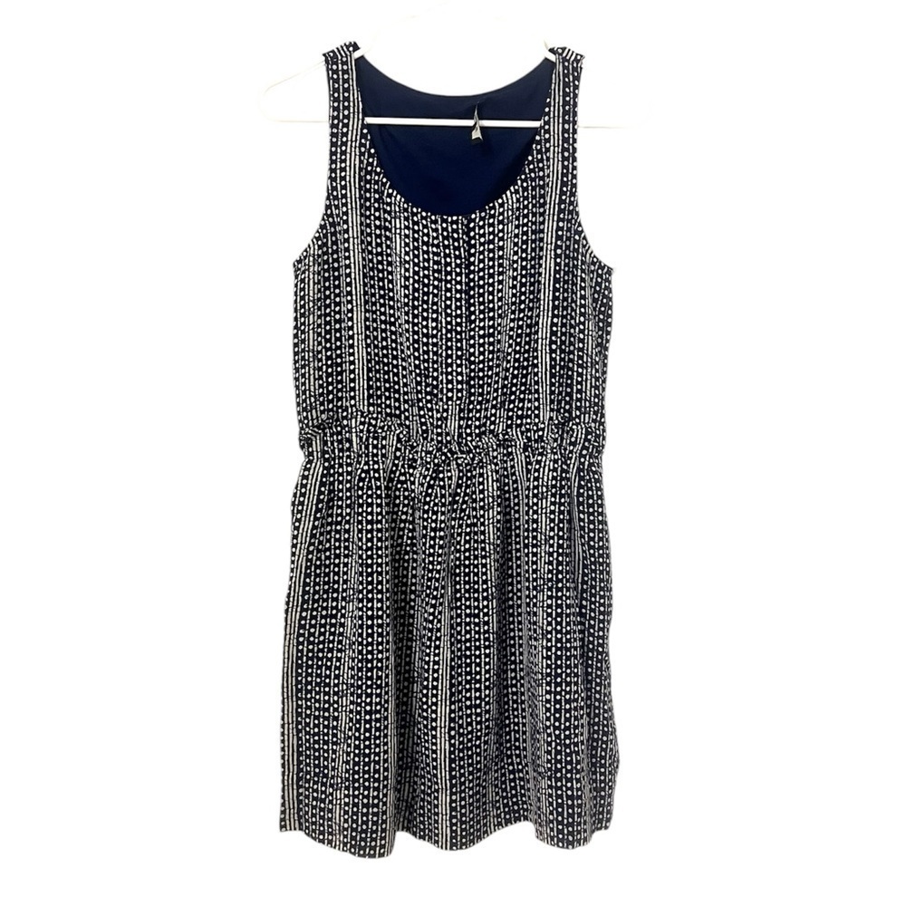 2/$30 Madewell - Navy & Cream Patterned Sleeveless Mini Dress w/ Pockets Size 0
